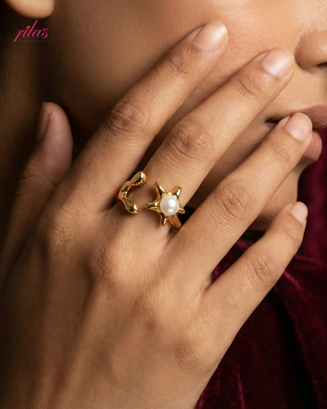 Floral Charm Gold Designer Luxury Ring