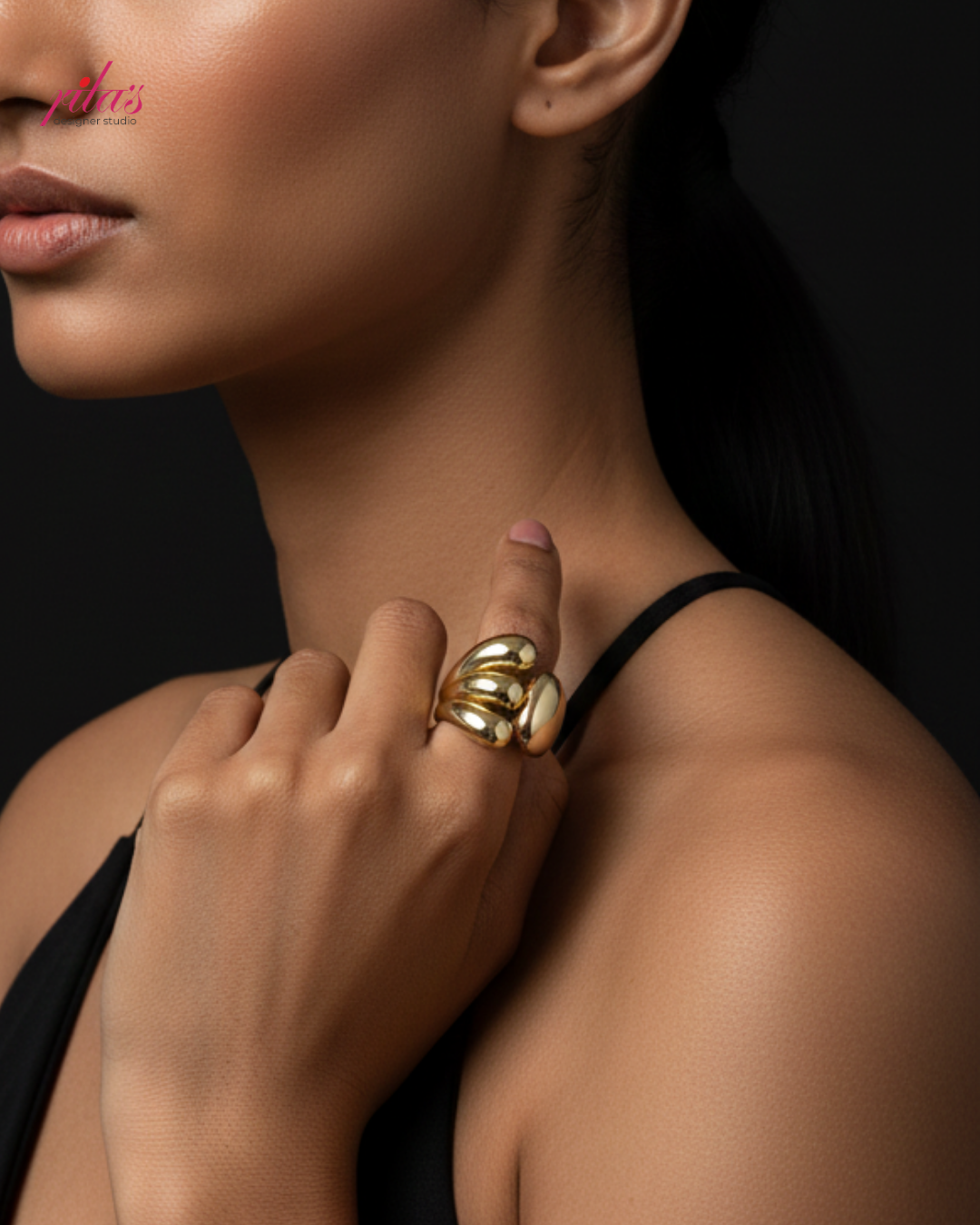 Bold Dome Statement Gold Luxury Ring