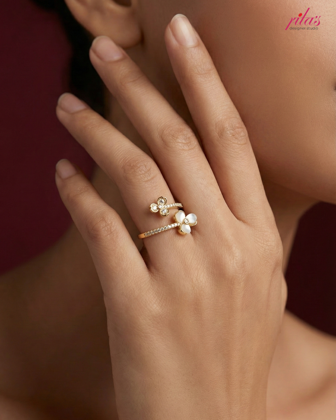 Clover Pearl Spark Ring