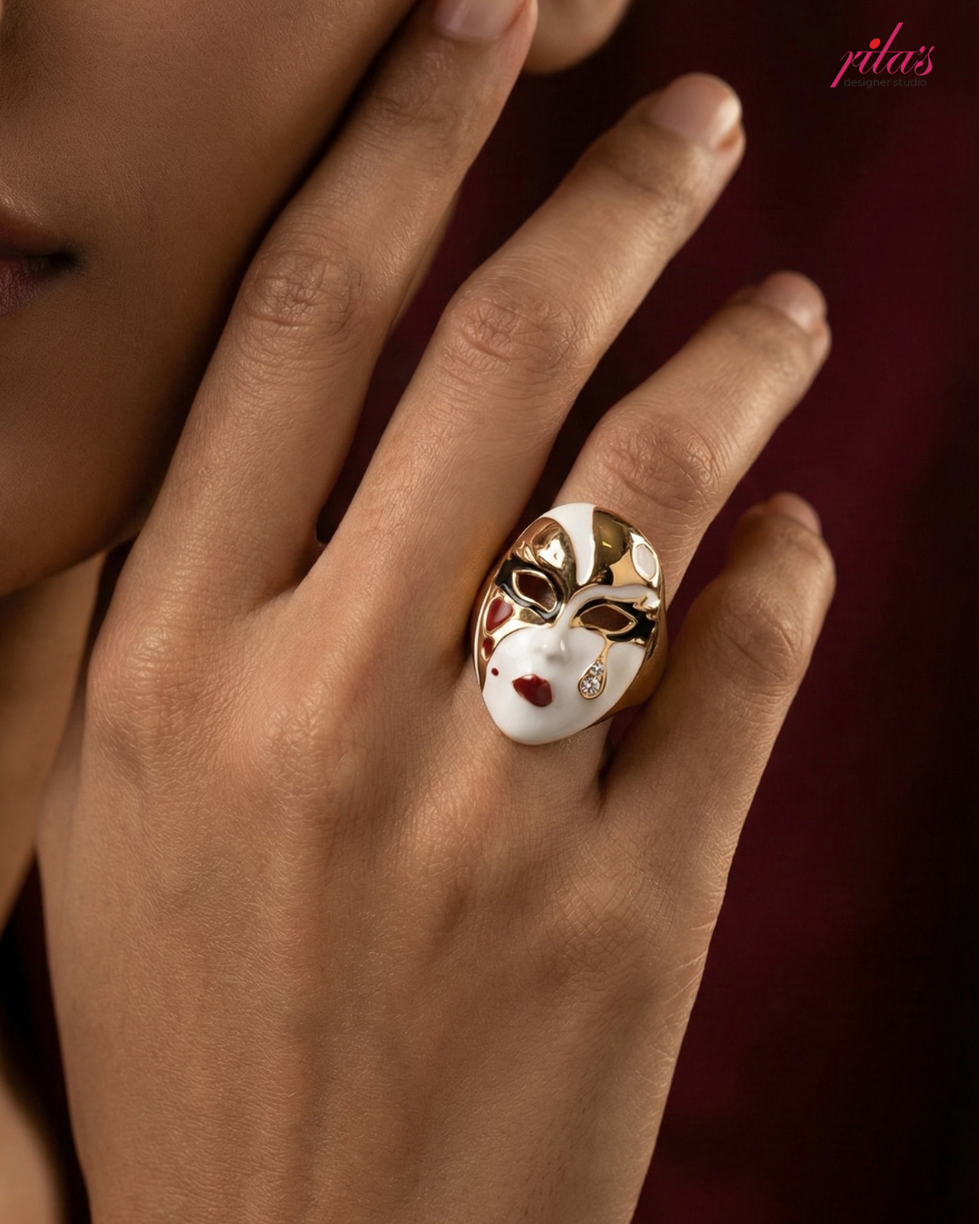 Artistic Face Statement Ring