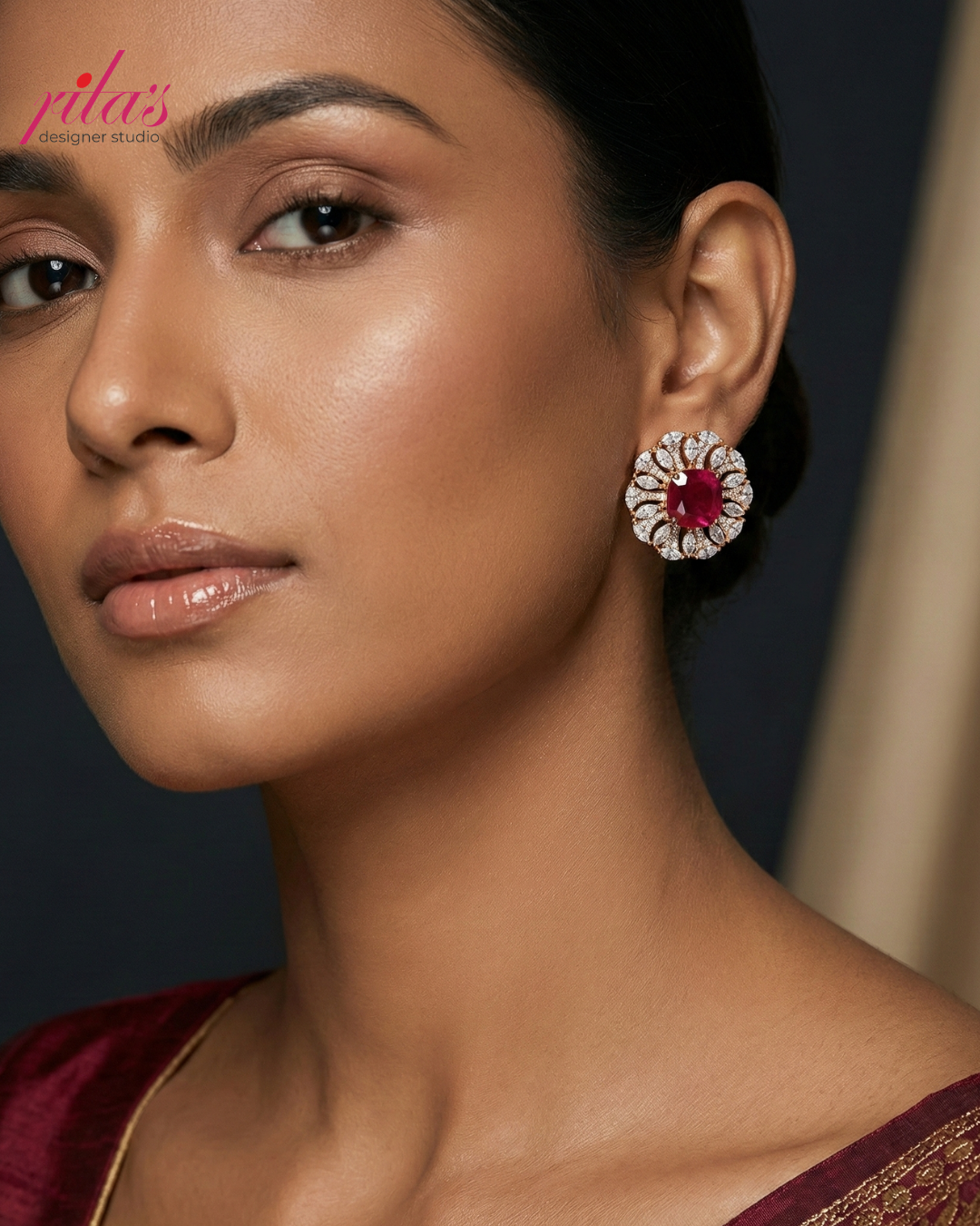 Floral Stud Ethnic Earrings