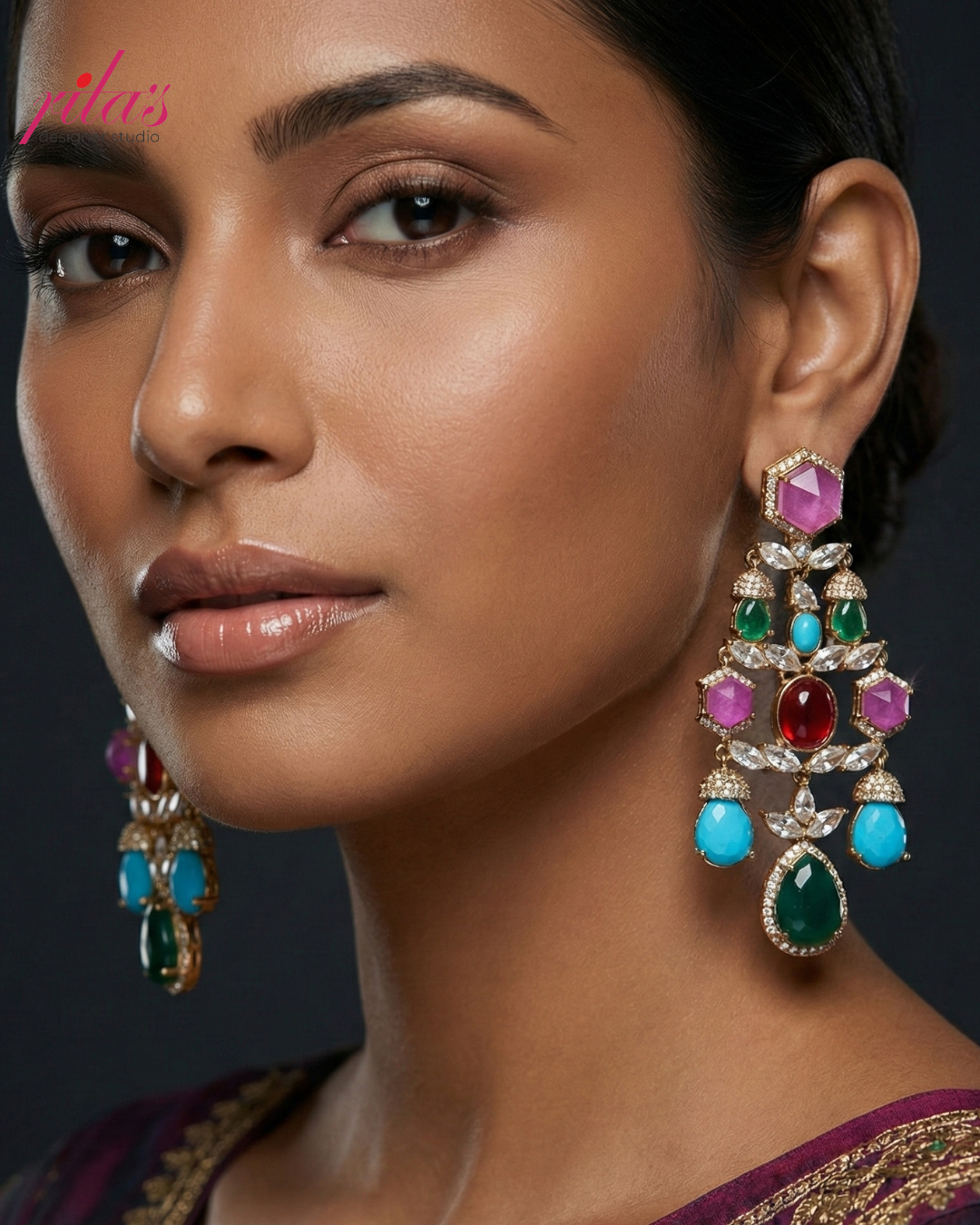 Multicolor Stone Festival Earrings