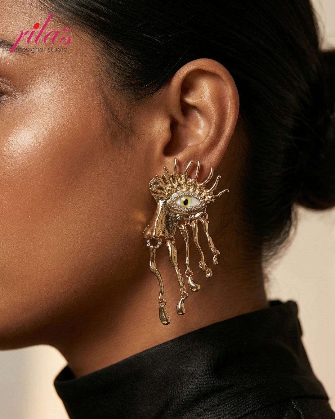 Antique Gold Fringe Statement Earrings