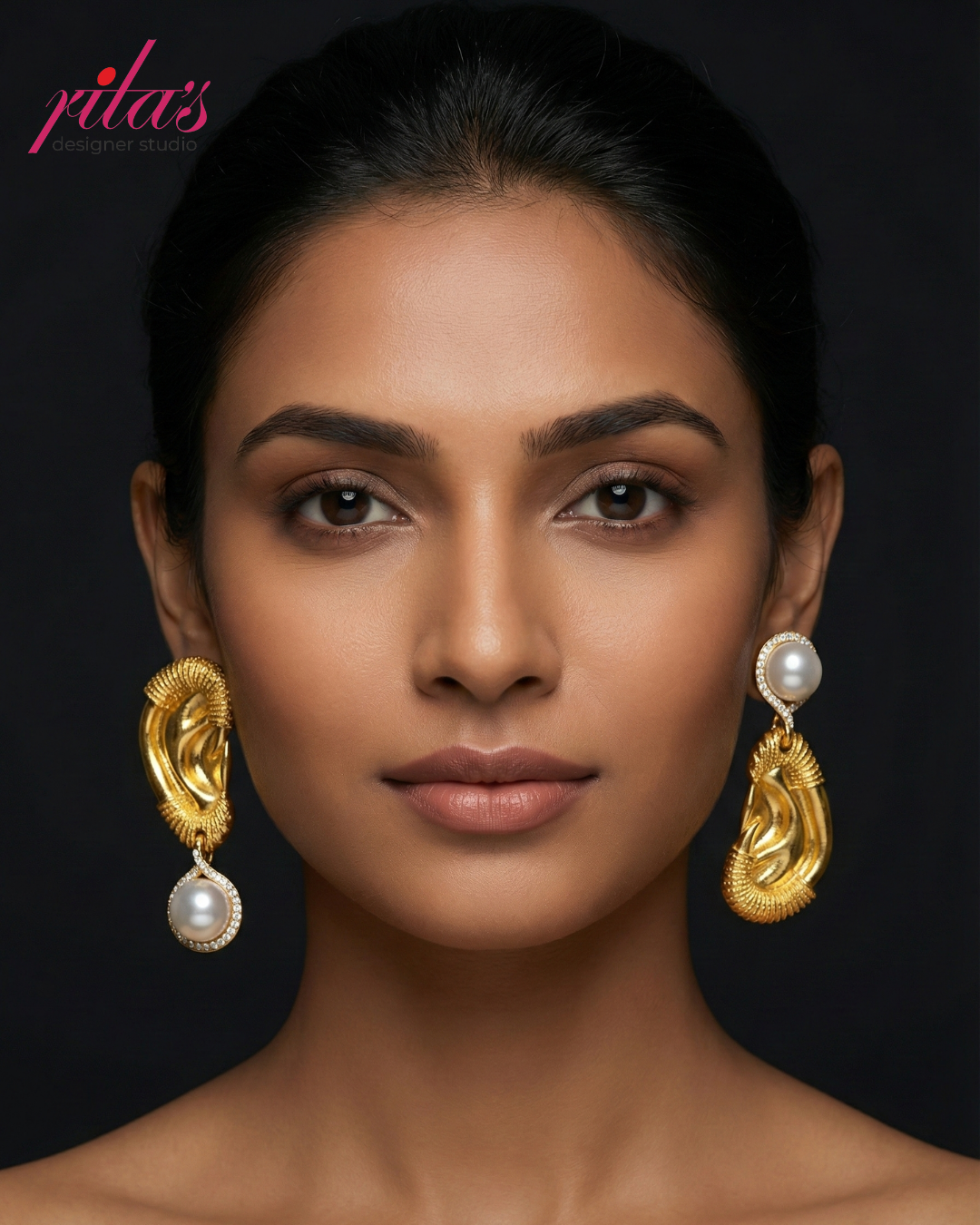 Pearl Medallion Statement Earrings