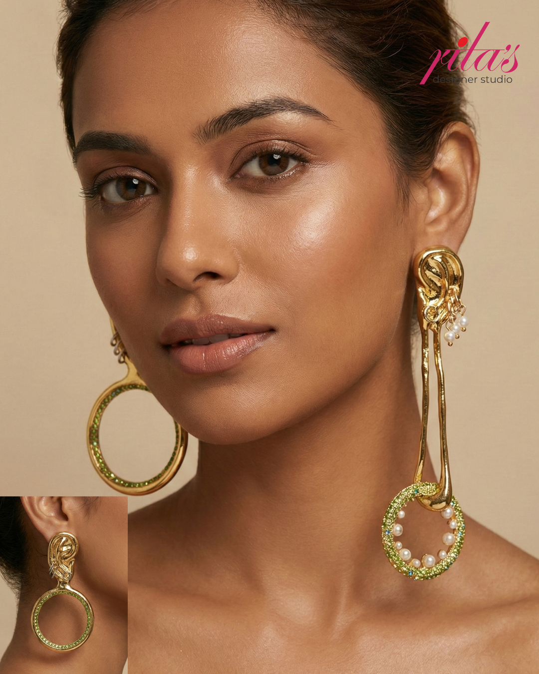 Gold Hoop Dangle Earrings