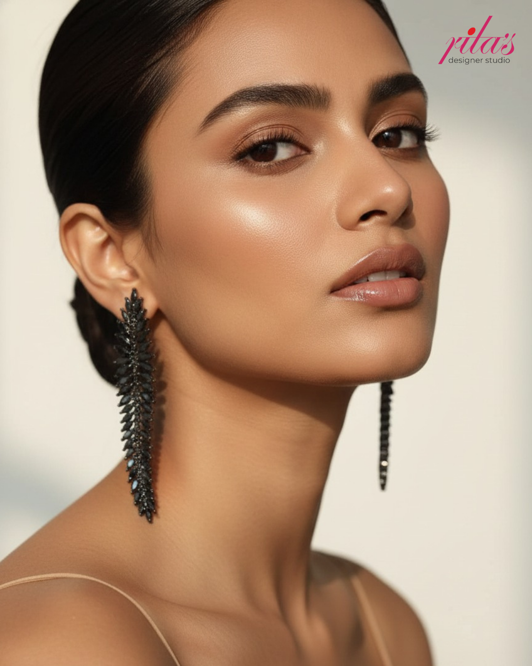 Black Fringe Statement Earrings