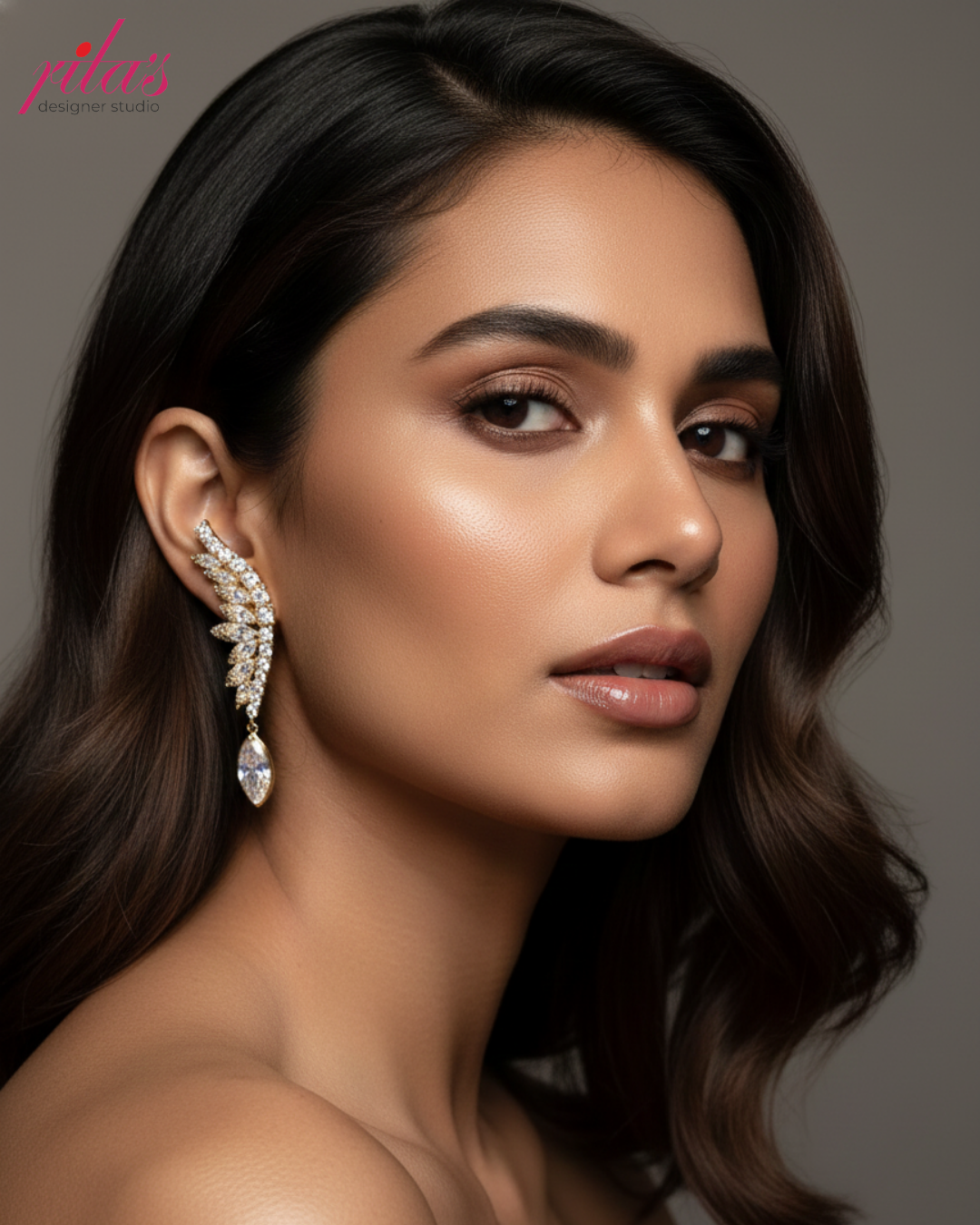 Pearl Line Drop Earrings