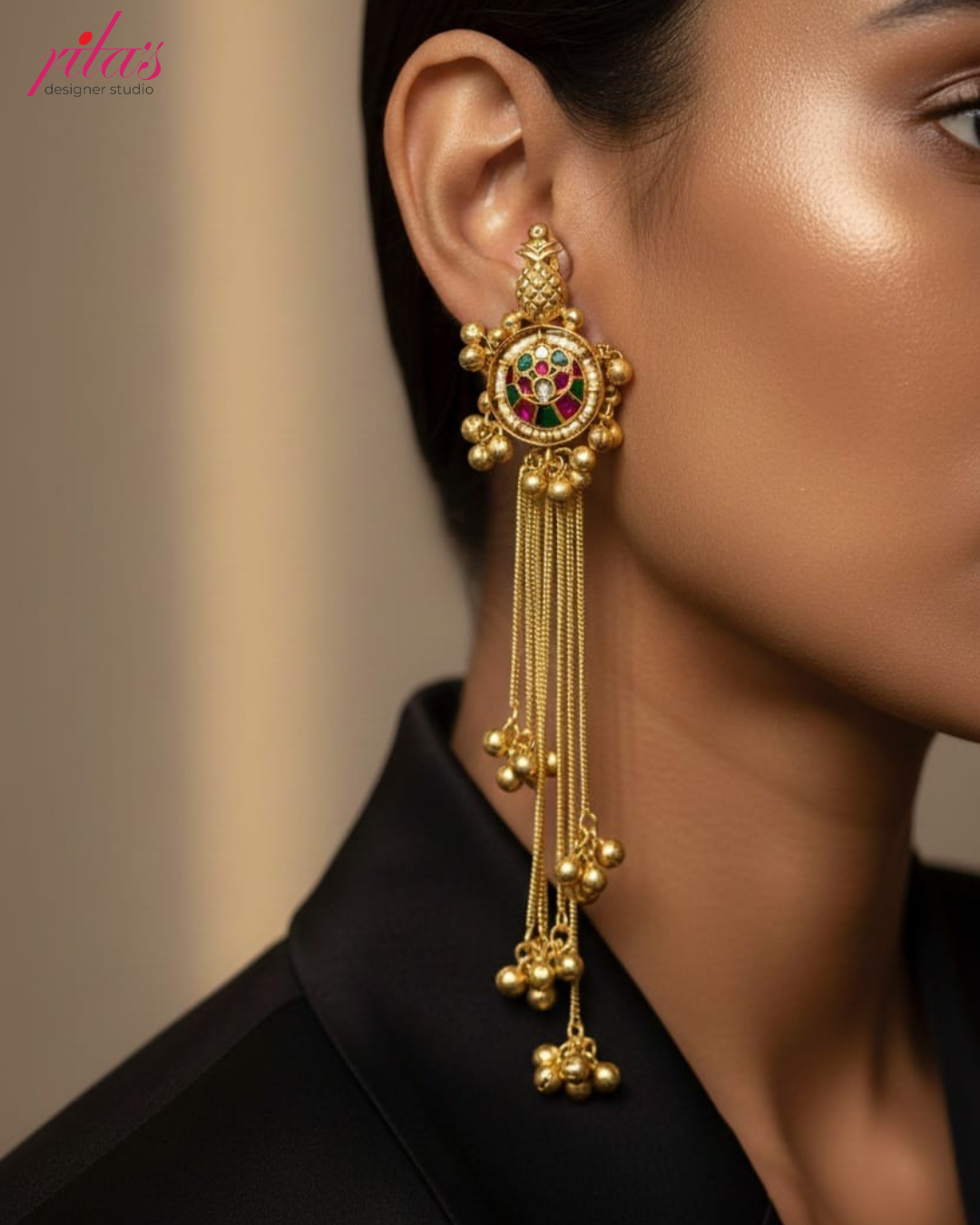 Long Chain Temple Earrings