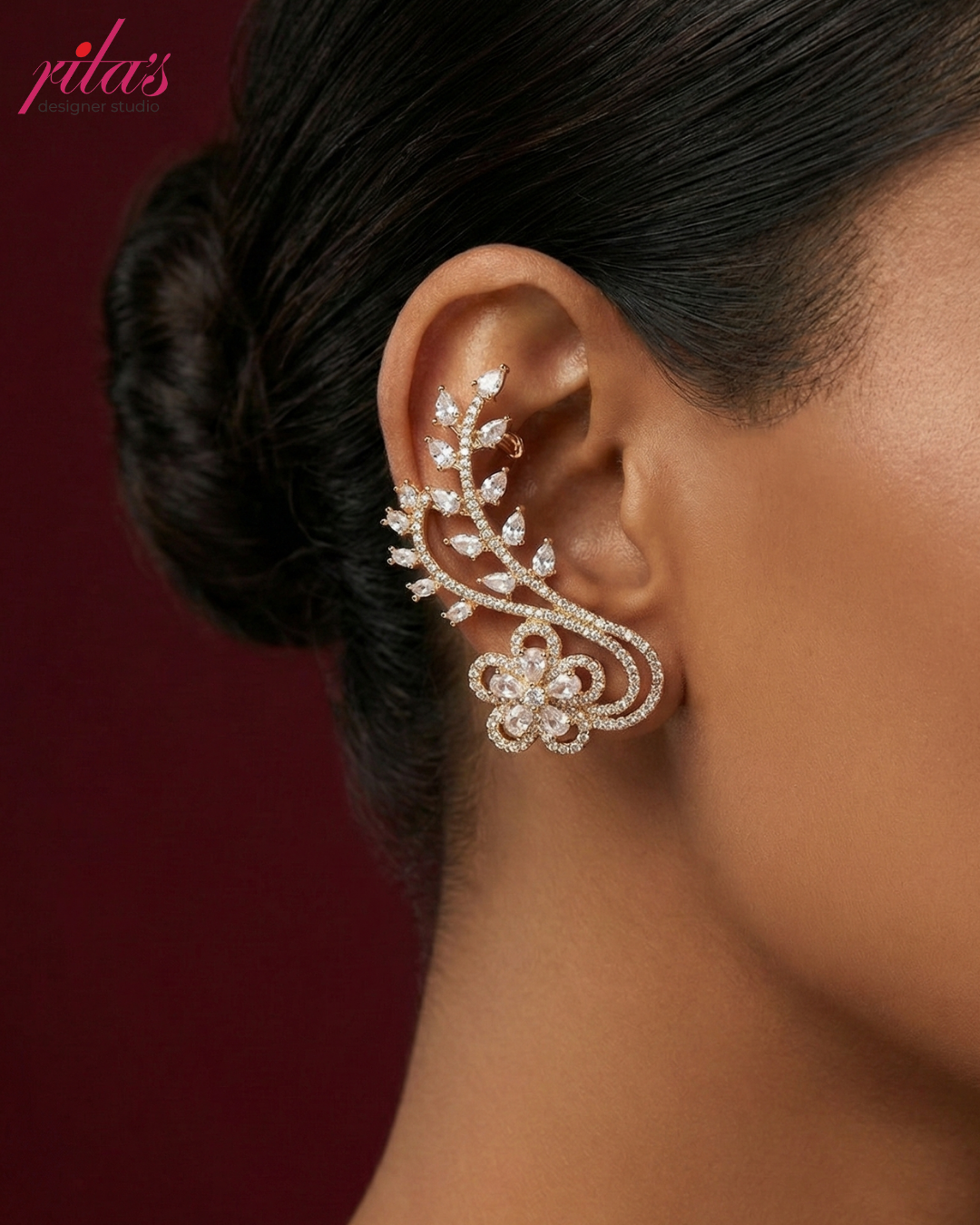 Silver Ear Cuff Statement Earrings