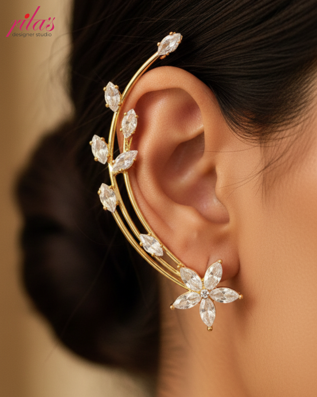 Pearl Curve Ear Cuff Earrings
