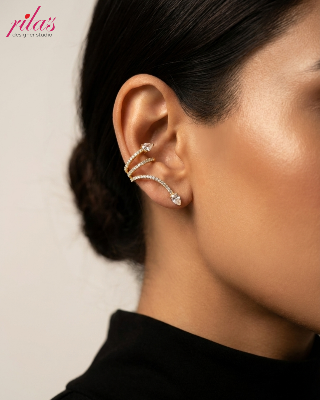 Rose Gold Criss Cross Ear Cuff