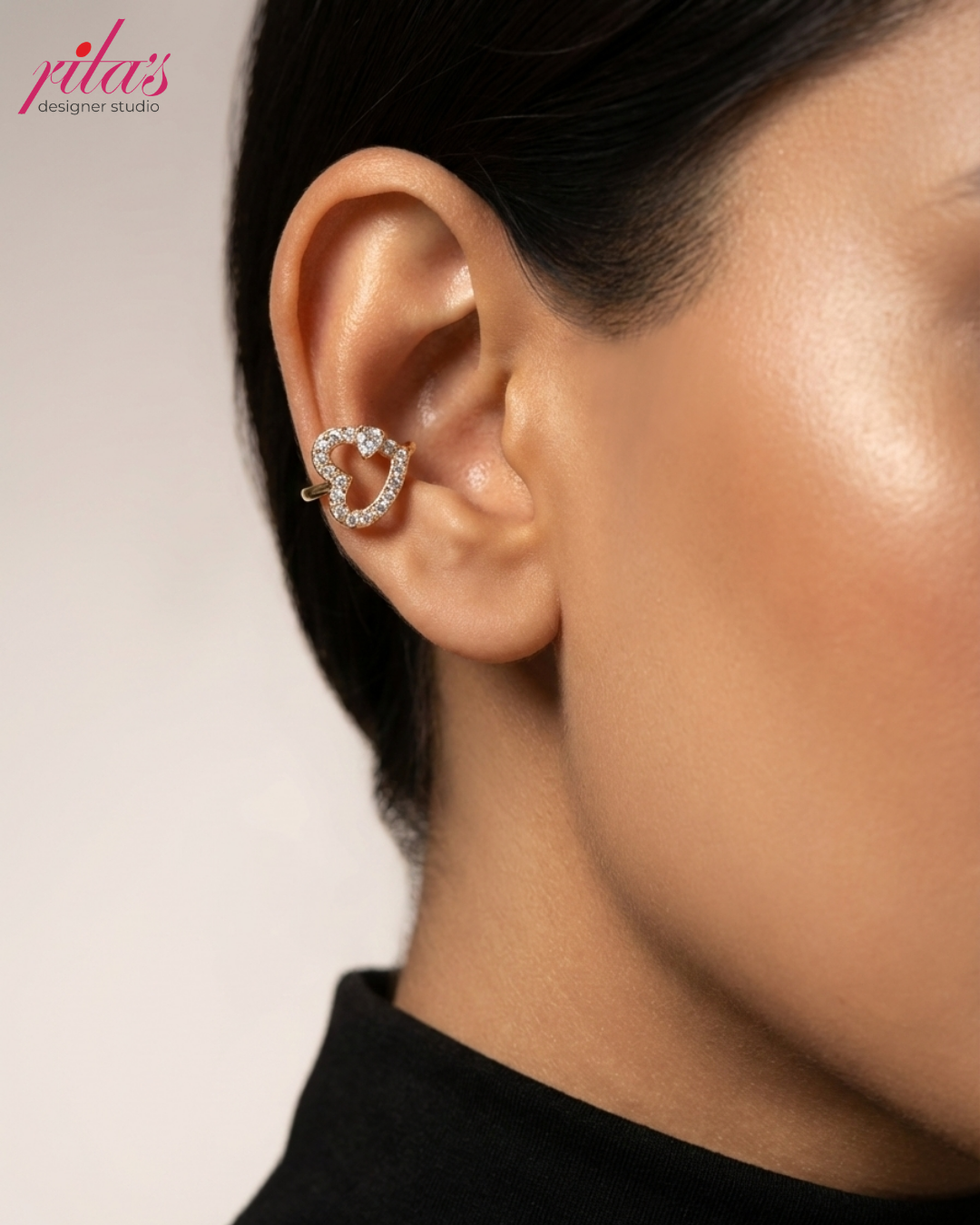 Heart Knot Ear Cuff Earrings