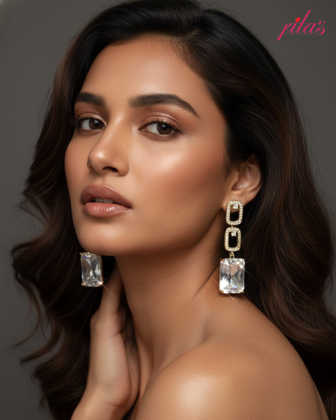 Geometric Pearl Drop Earrings