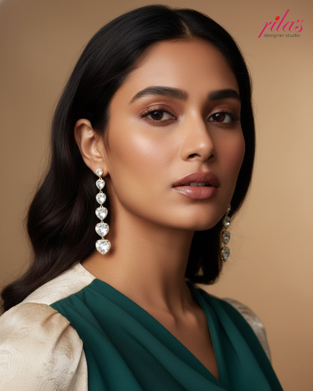 Pearl Line Drop Earrings