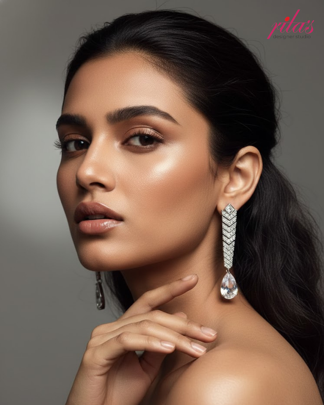 Pearl Drop Chain Earrings