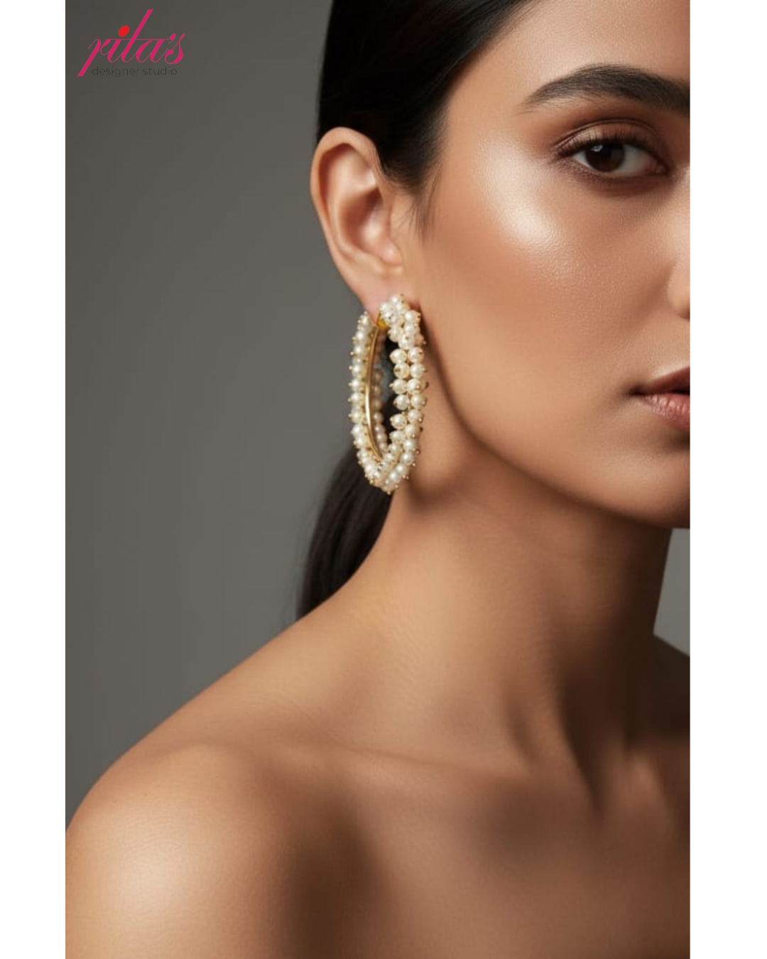 Oval Crystal Hoop Earrings