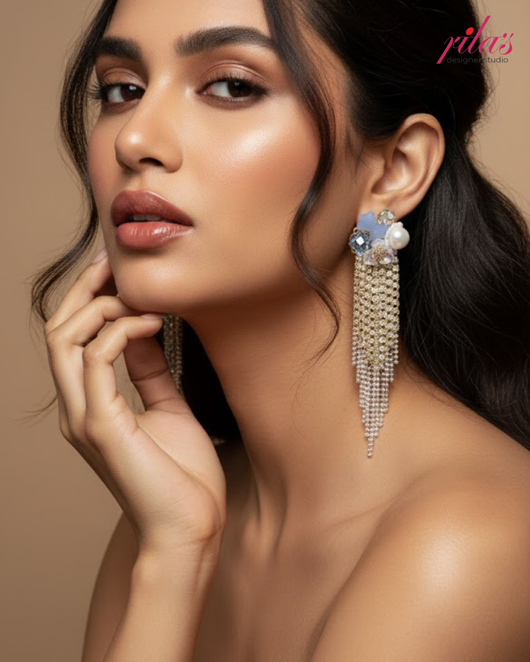 Silver Fringe Statement Earrings