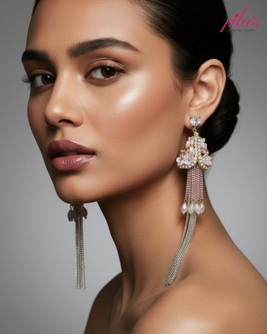 Blush Pink Pearl Tassel Earrings