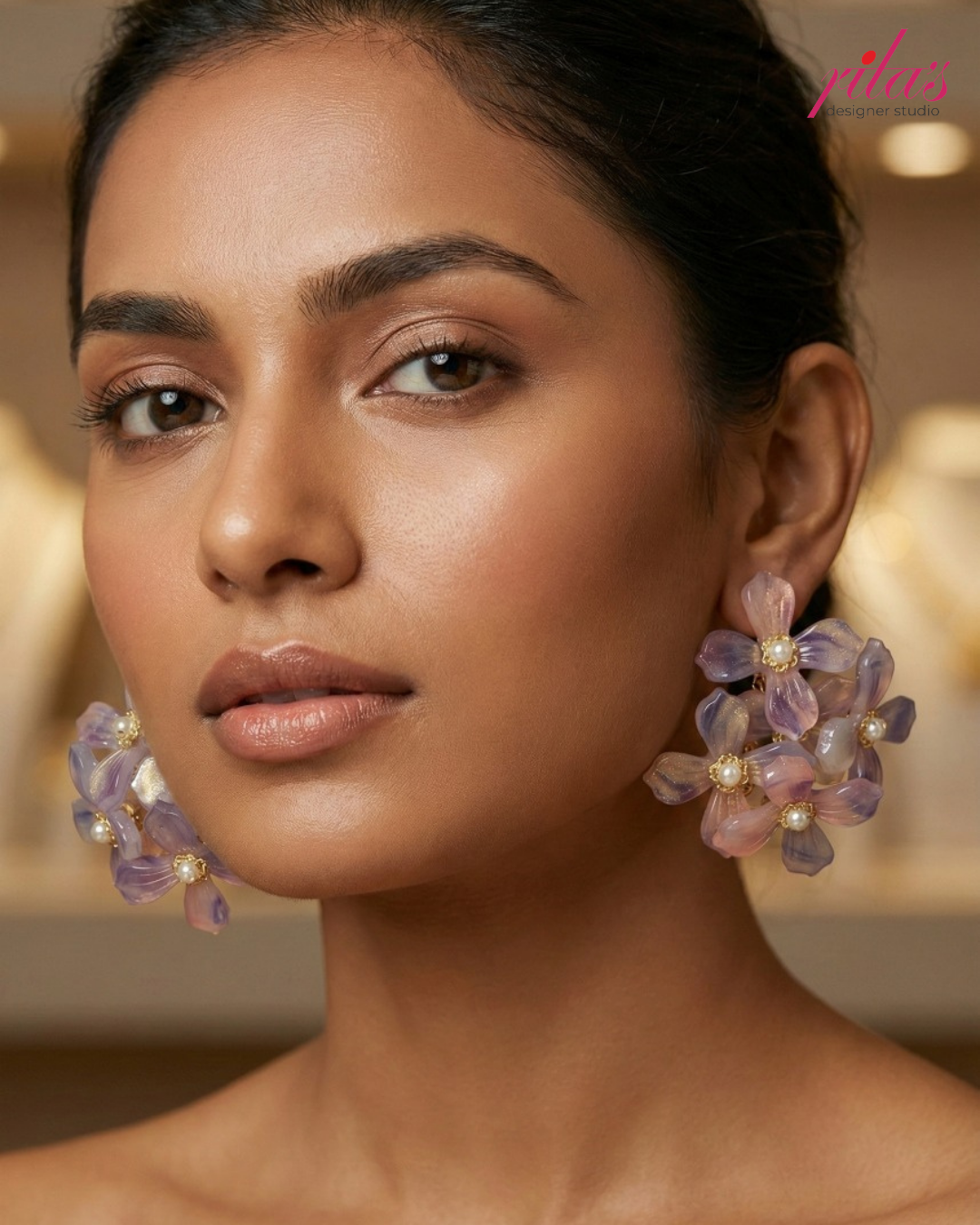 Lavender Bloom Statement Earrings