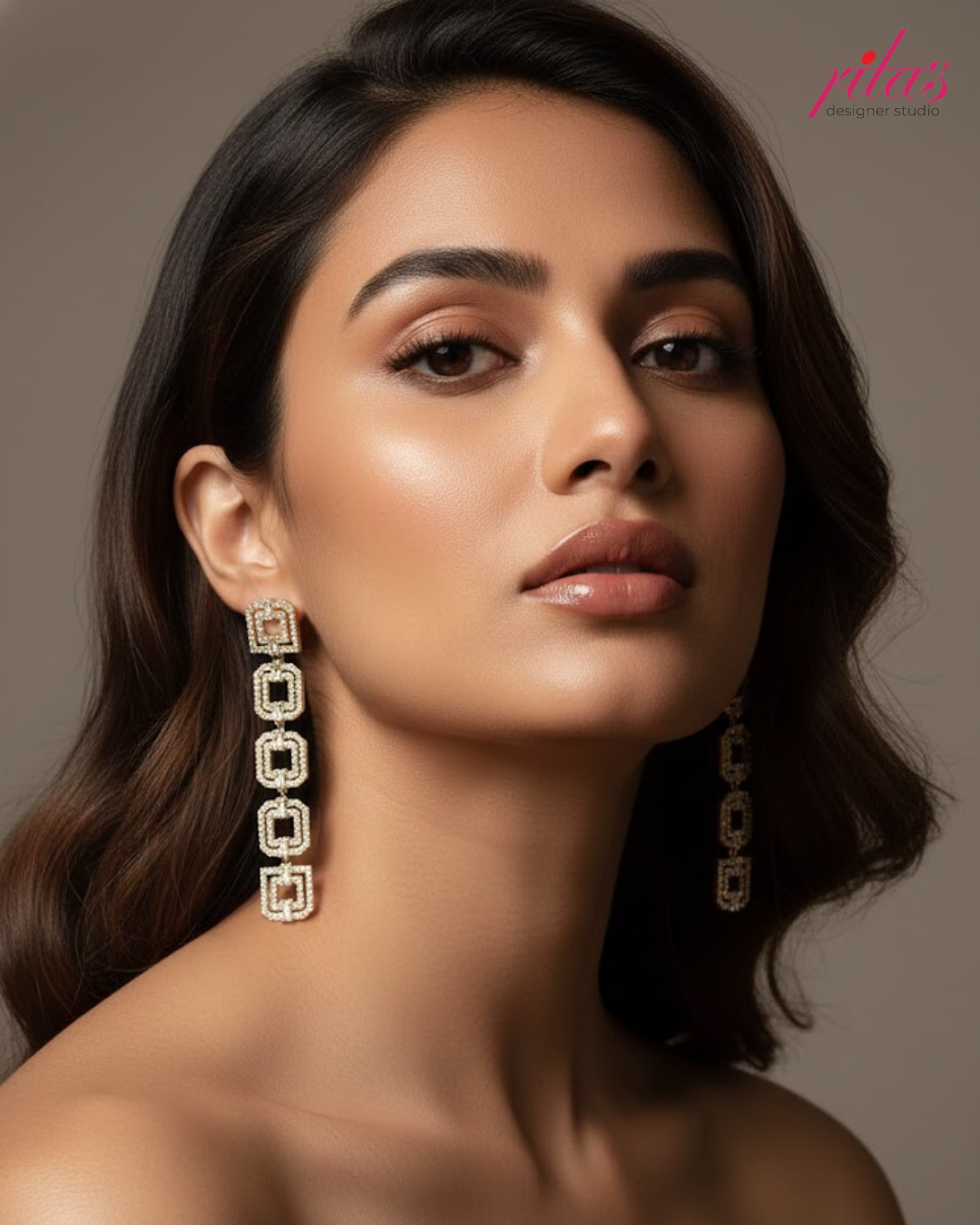 Geometric Pearl Drop Earrings