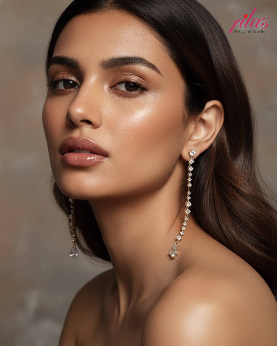 Minimal Crystal Threader Earrings