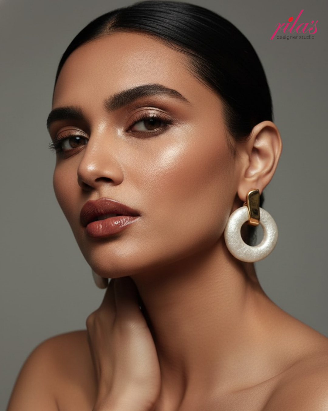 Minimal White Hoop Earrings
