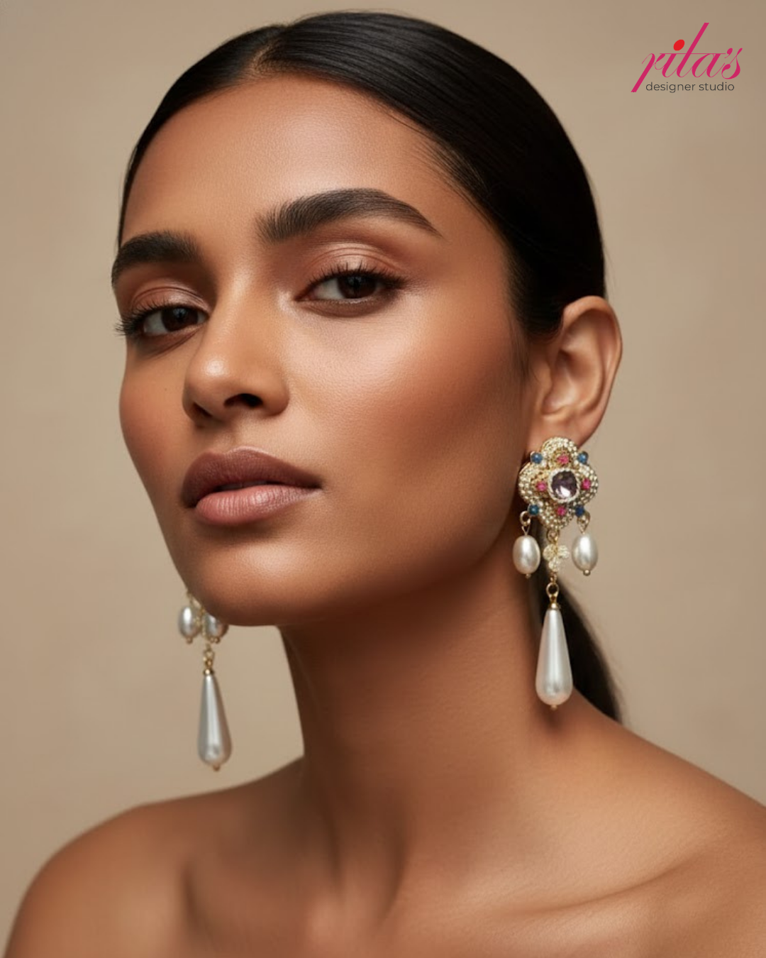 Silver Crystal Drop Earrings