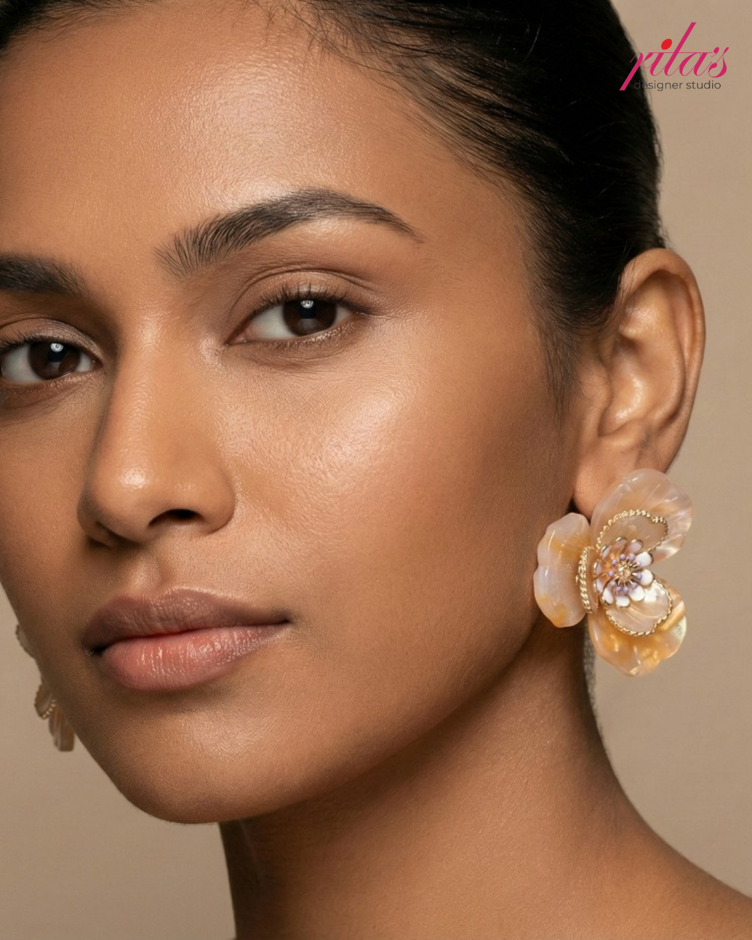 Peach Blossom Statement Earrings