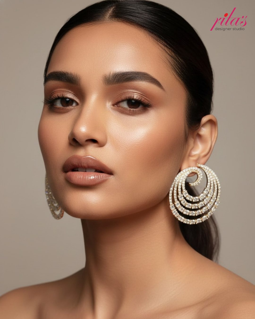 Silver Spiral Hoop Earrings