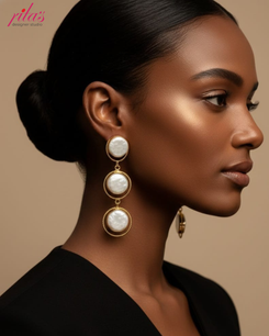 Triple Pearl Drop Earrings
