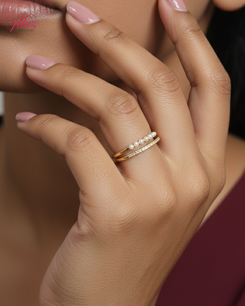 Minimal Triple Band Gold Luxury Ring