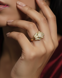 Floral Cluster Gold Luxury Designer Ring