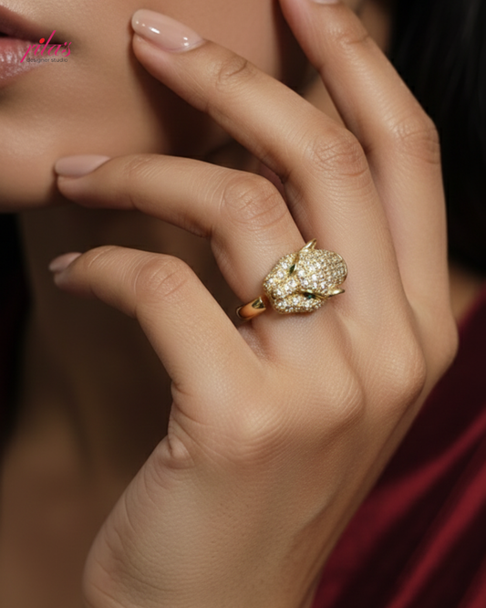 Floral Cluster Gold Luxury Designer Ring