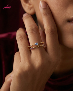 Dual Tone Elegant Band Gold Luxury Ring