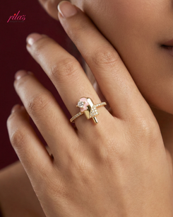 Dainty Crystal Accent Gold Luxury Ring