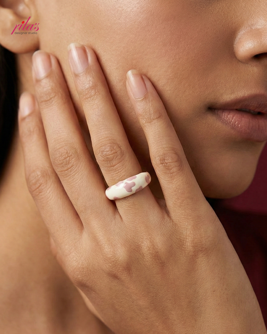 Elegant Pearl Bar Gold Luxury Ring