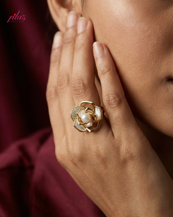 Royal Bloom Statement Gold Luxury Ring