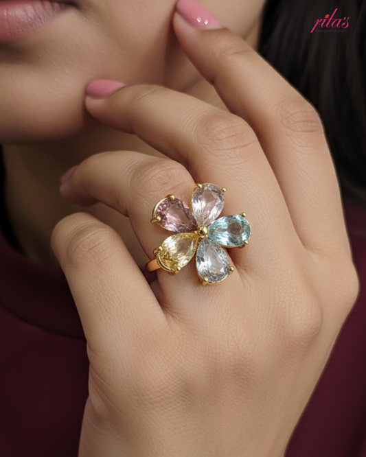 Crystal Bloom Luxe Ring