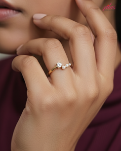 Pearl Drop Chic Ring