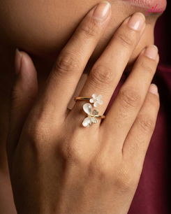 Petite Floral Charm Ring