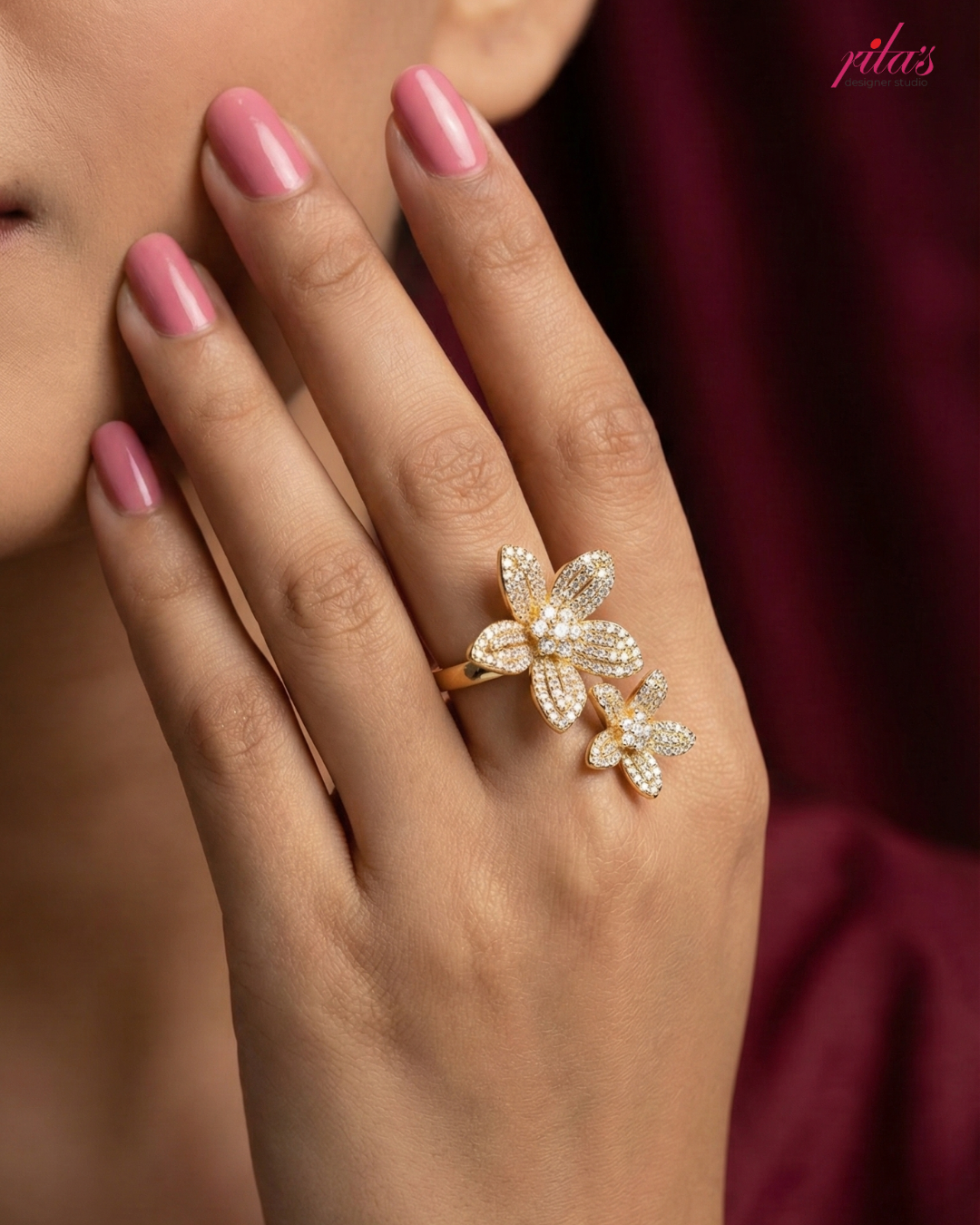 Floral Radiance Gold Ring