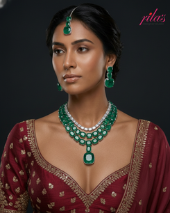 Emerald Bridal Necklace Full Set
