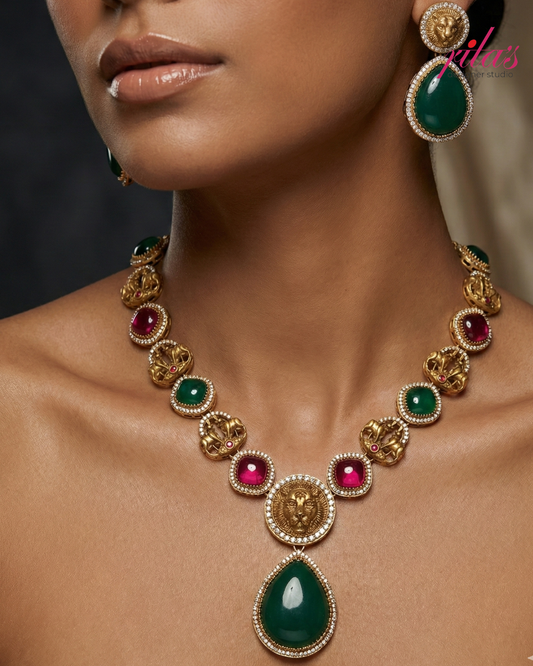 Ruby Emerald Pendant Full Set