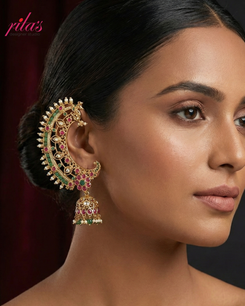 Antique Peacock Chandbali Earrings