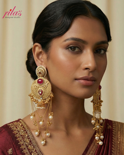 Long Pearl Bridal Earrings