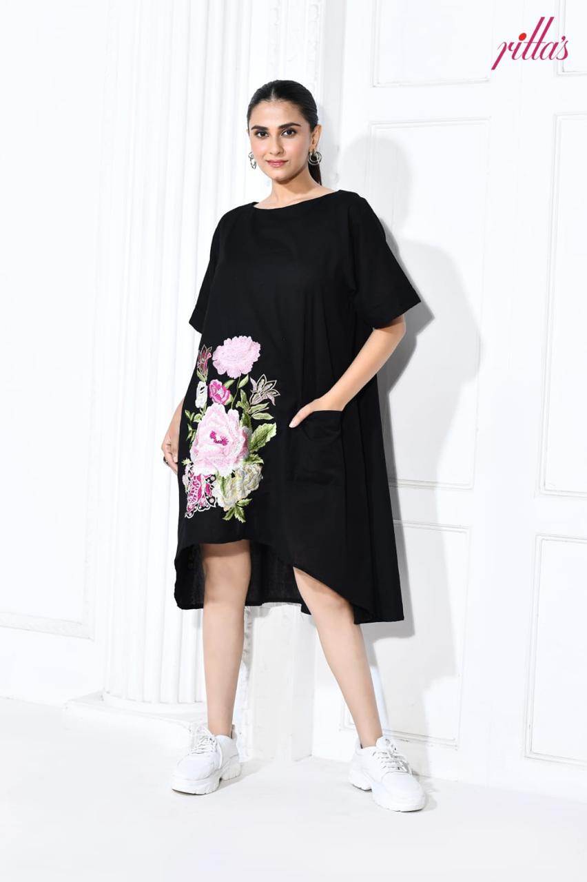 THE BLOOM – BLACK FLORAL EMBROIDERED DRESS