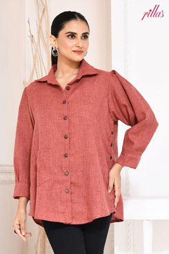 RUST WHISPER SIDE PANEL SHIRT