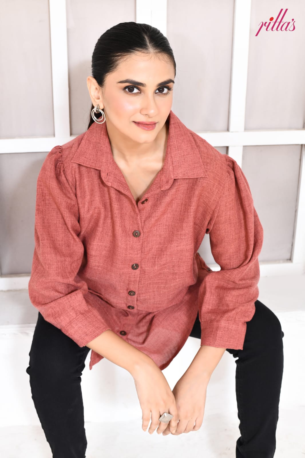 RUST WHISPER SIDE PANEL SHIRT