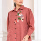 RUST FLORAL CAT TALE SIDE PANEL SHIRT