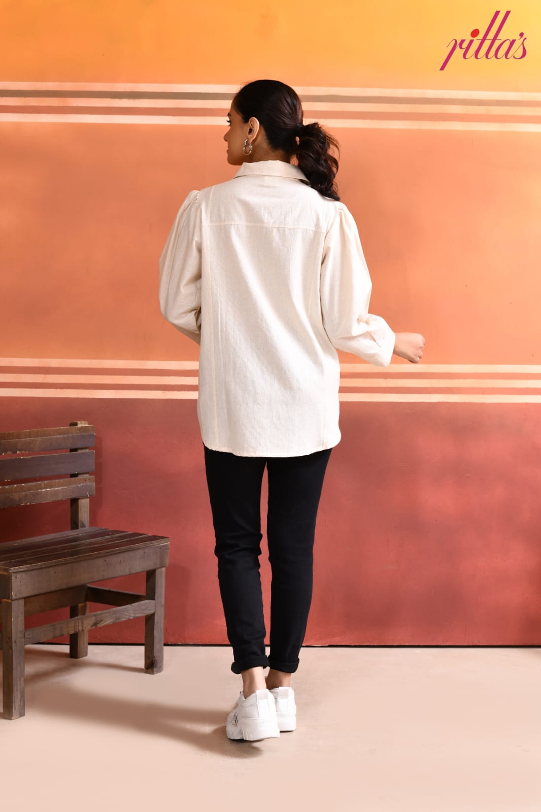 THE CLASSIC CHIC – BEIGE BUTTONED SHIRT